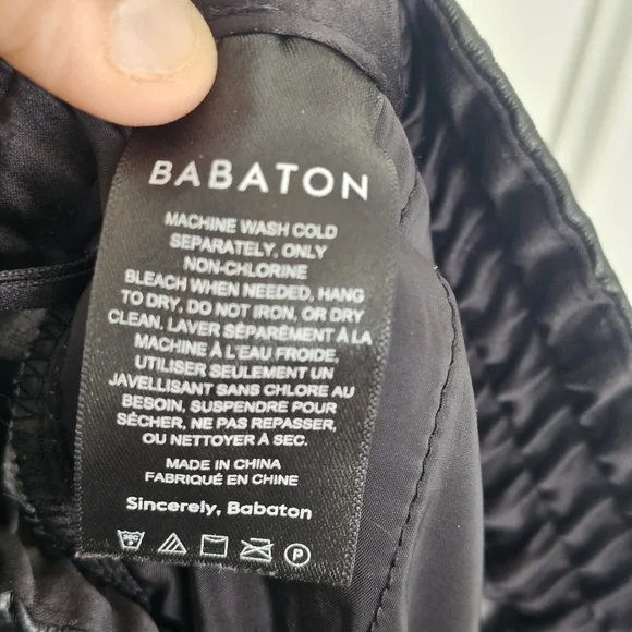 Aritzia Babaton Faux Leather Pants Womens Size 6 Black Ankle